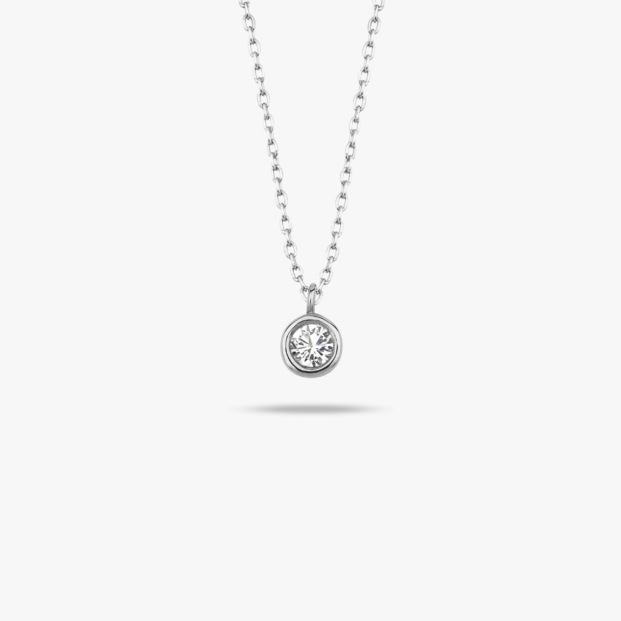 Bezel Set Solitaire Necklace