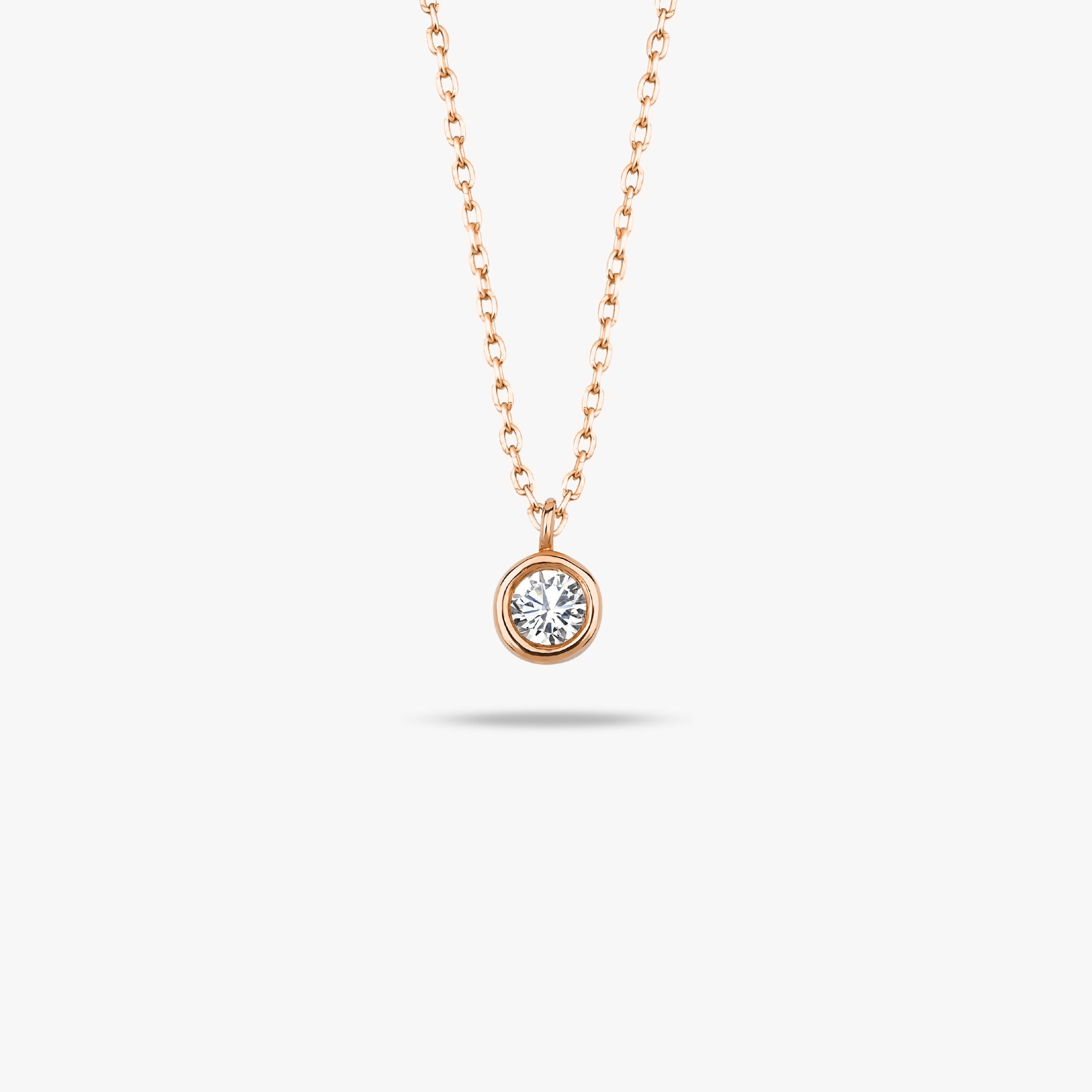 Bezel Set Solitaire Necklace