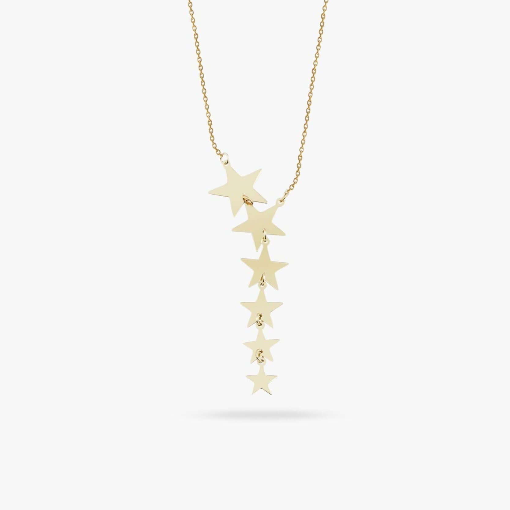 Graduated Star Lariat Necklace