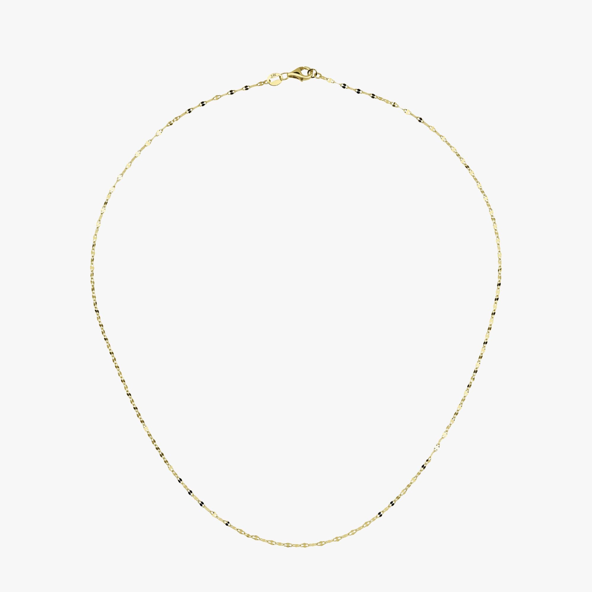 Thin Glitter Chain in 14K Gold