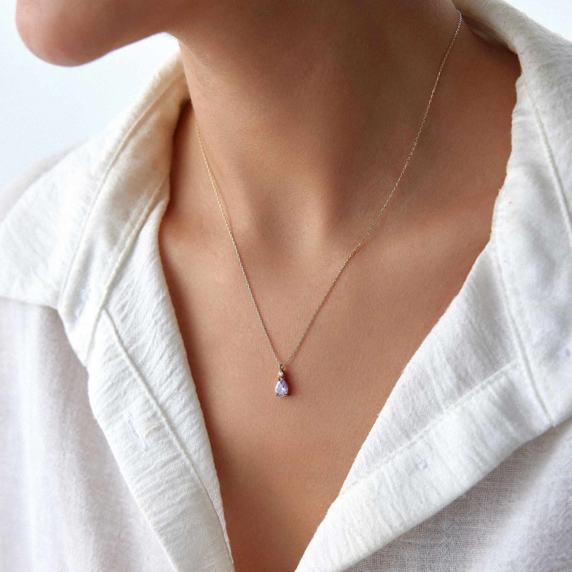 Purple Drop Necklace