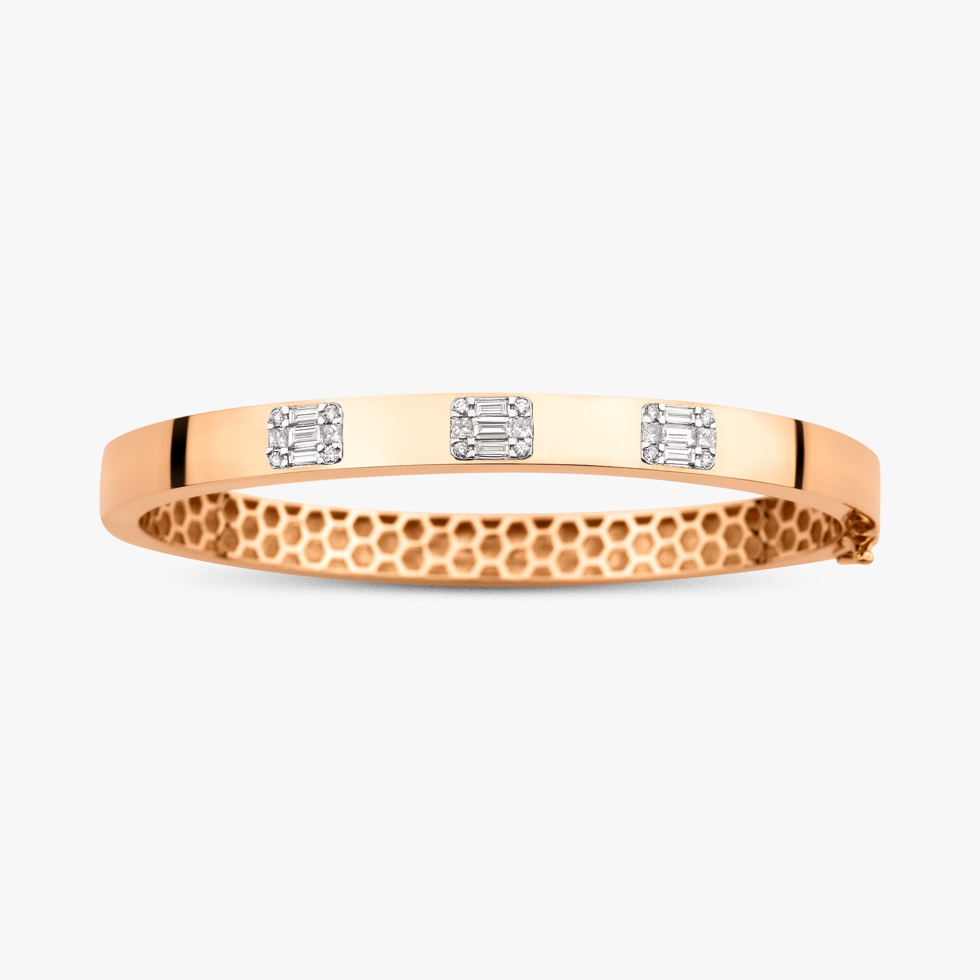 Modern Diamond Bangle in 14K Gold