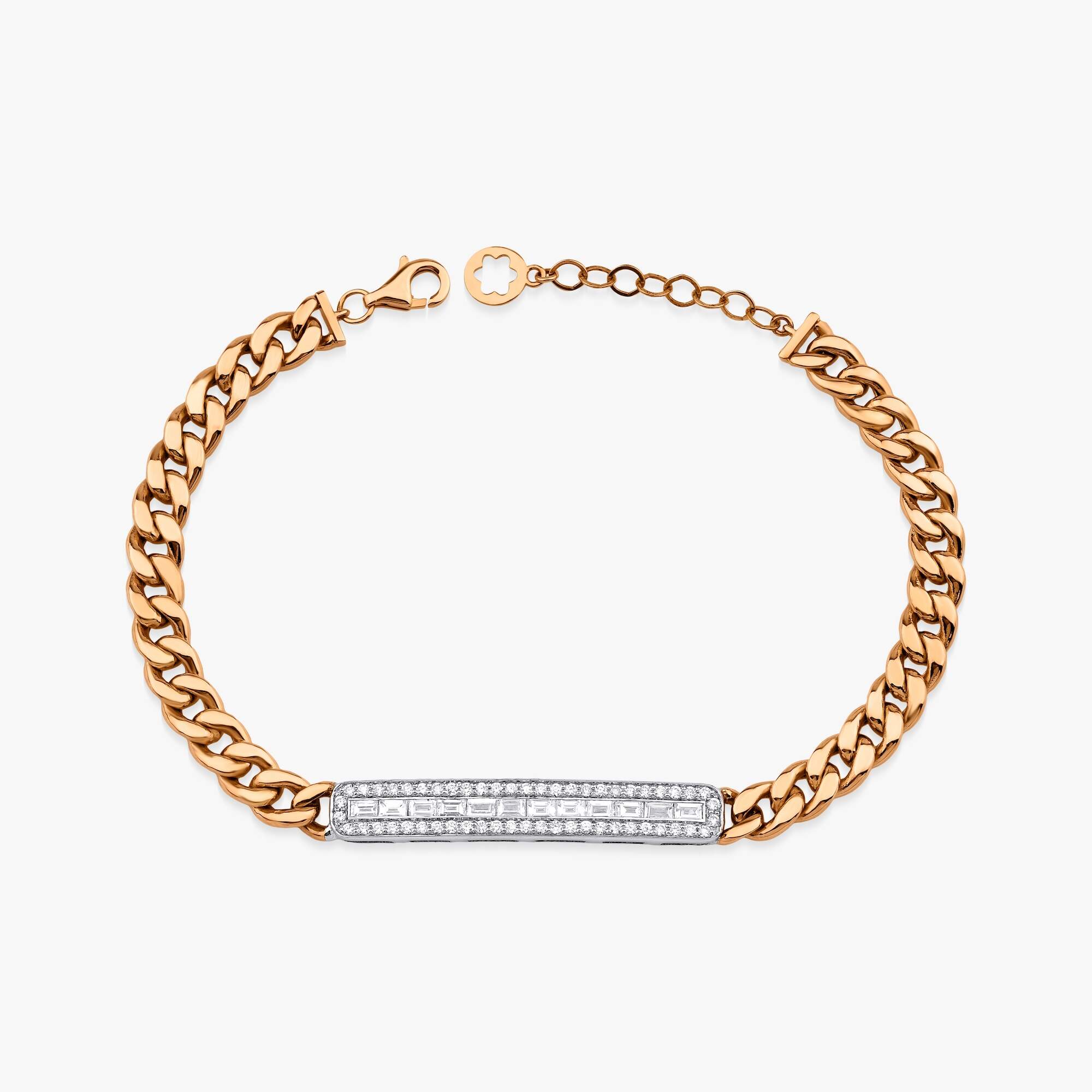 Cuban Chain Diamond Bar Bracelet