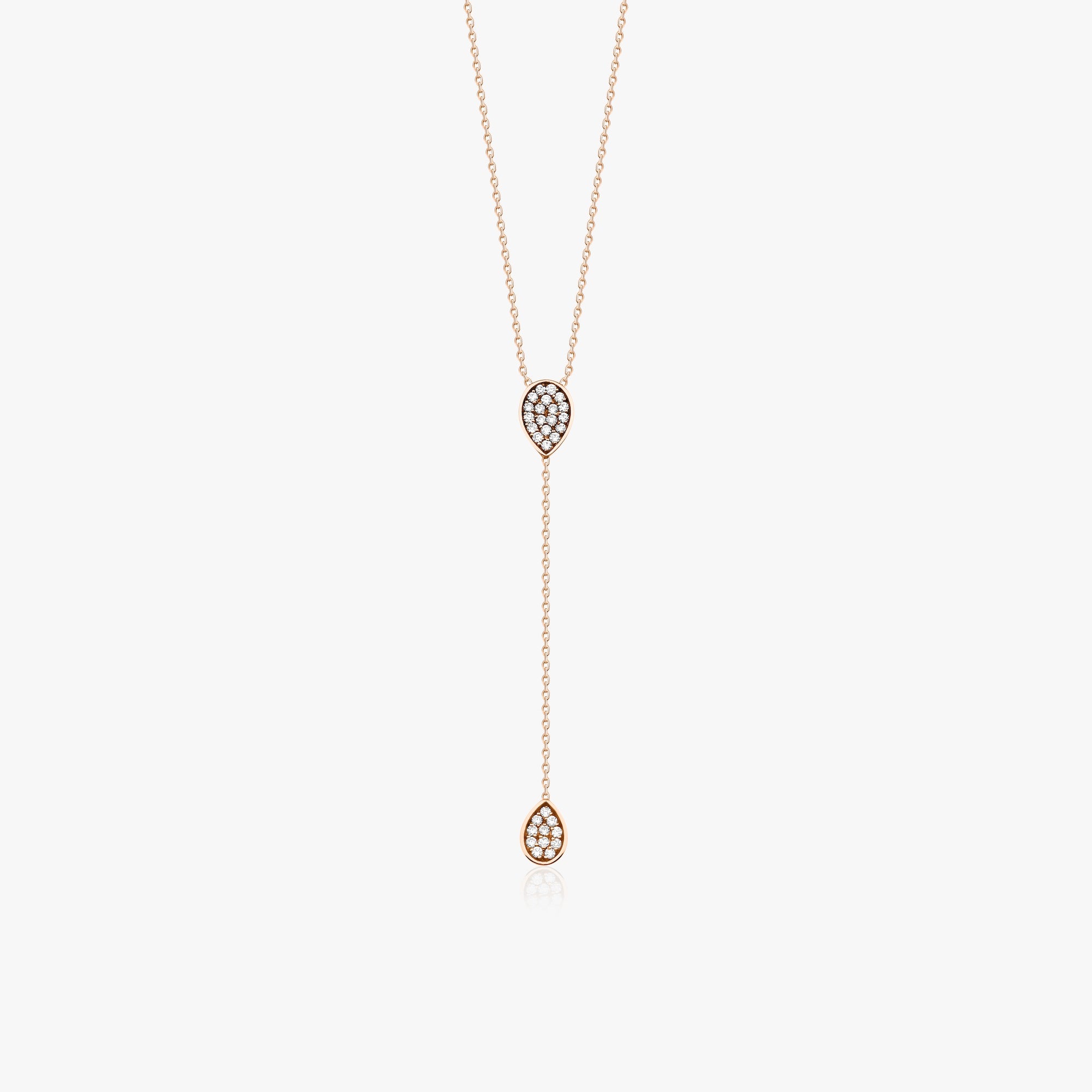 Diamond Raindrop Lariat Necklace in 18K Gold