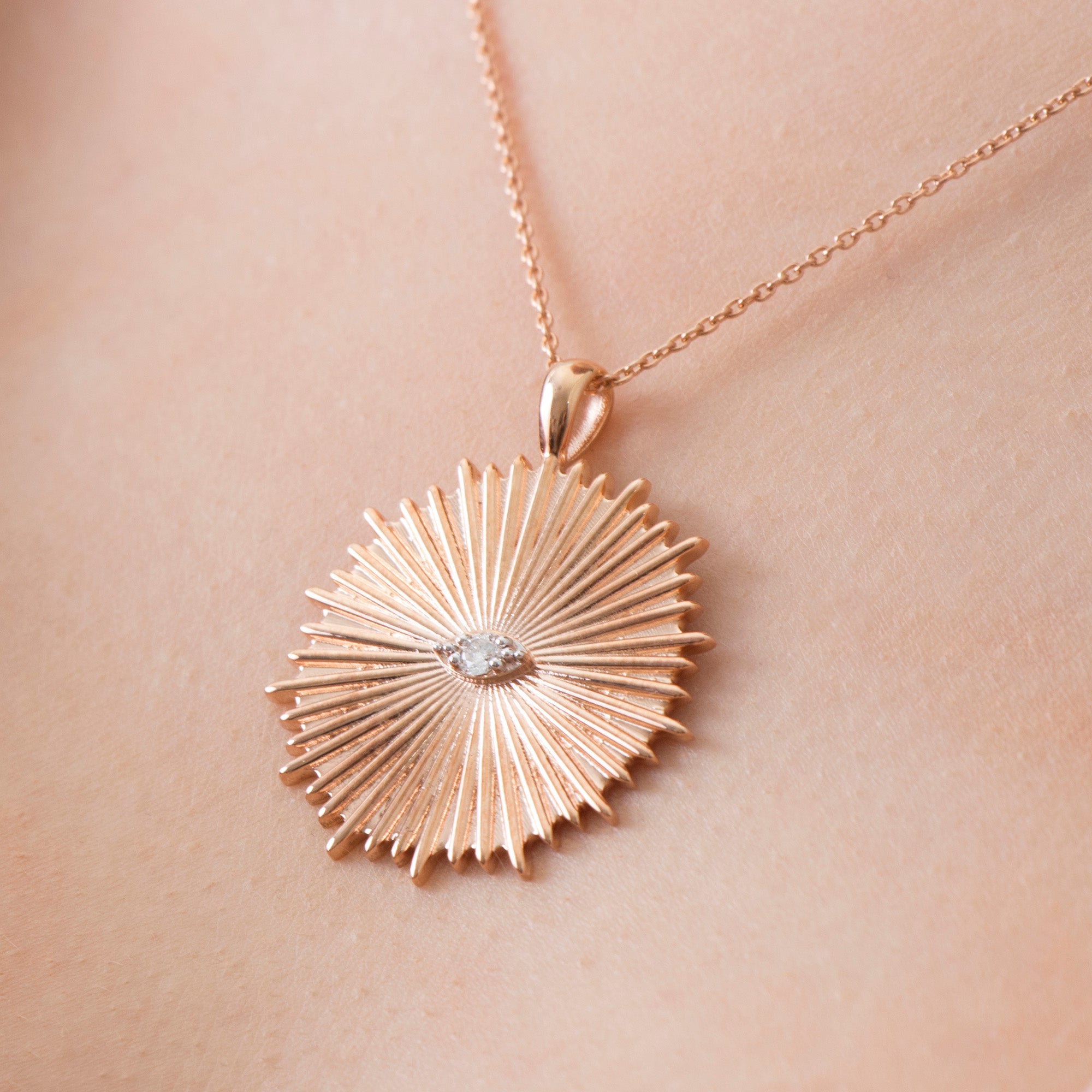 Eternal Sunburst Medallion Available in 14K and 18K Gold