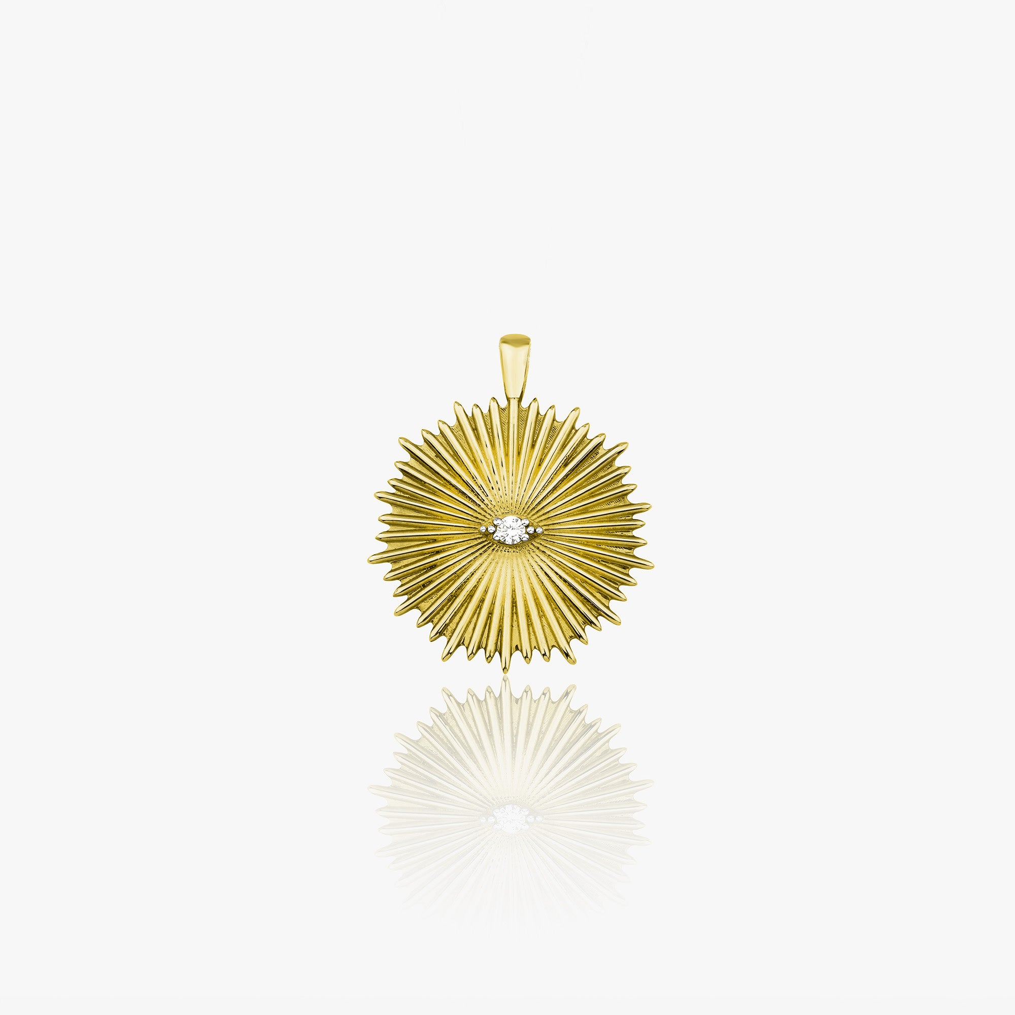 Eternal Sunburst Medallion Available in 14K and 18K Gold