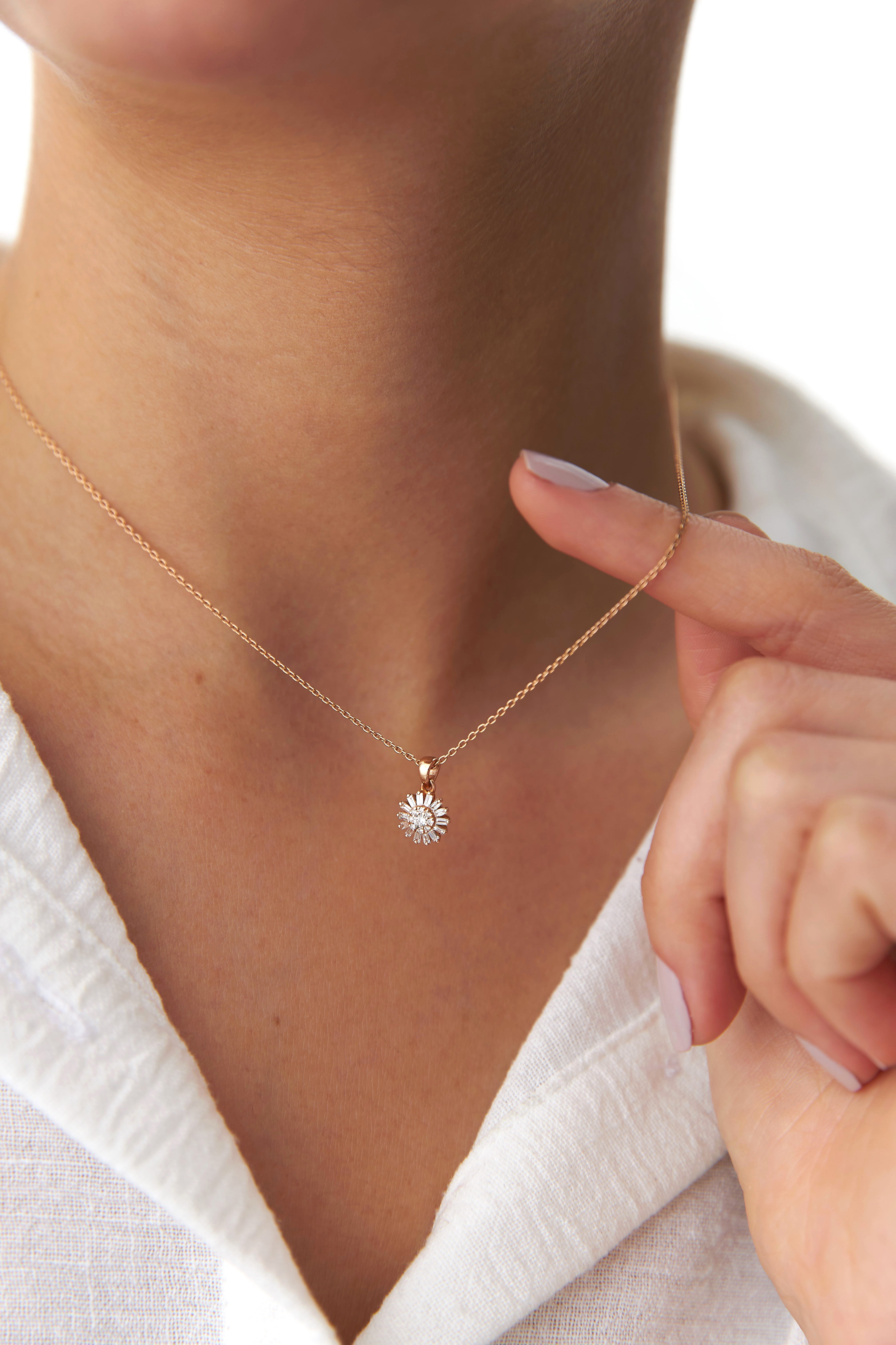 Diamond Flower Necklace