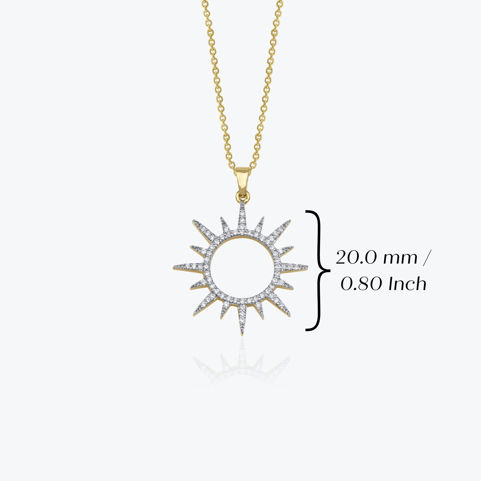 Diamond Sun Pendant Necklace Available in 14K Gold and 18K Gold