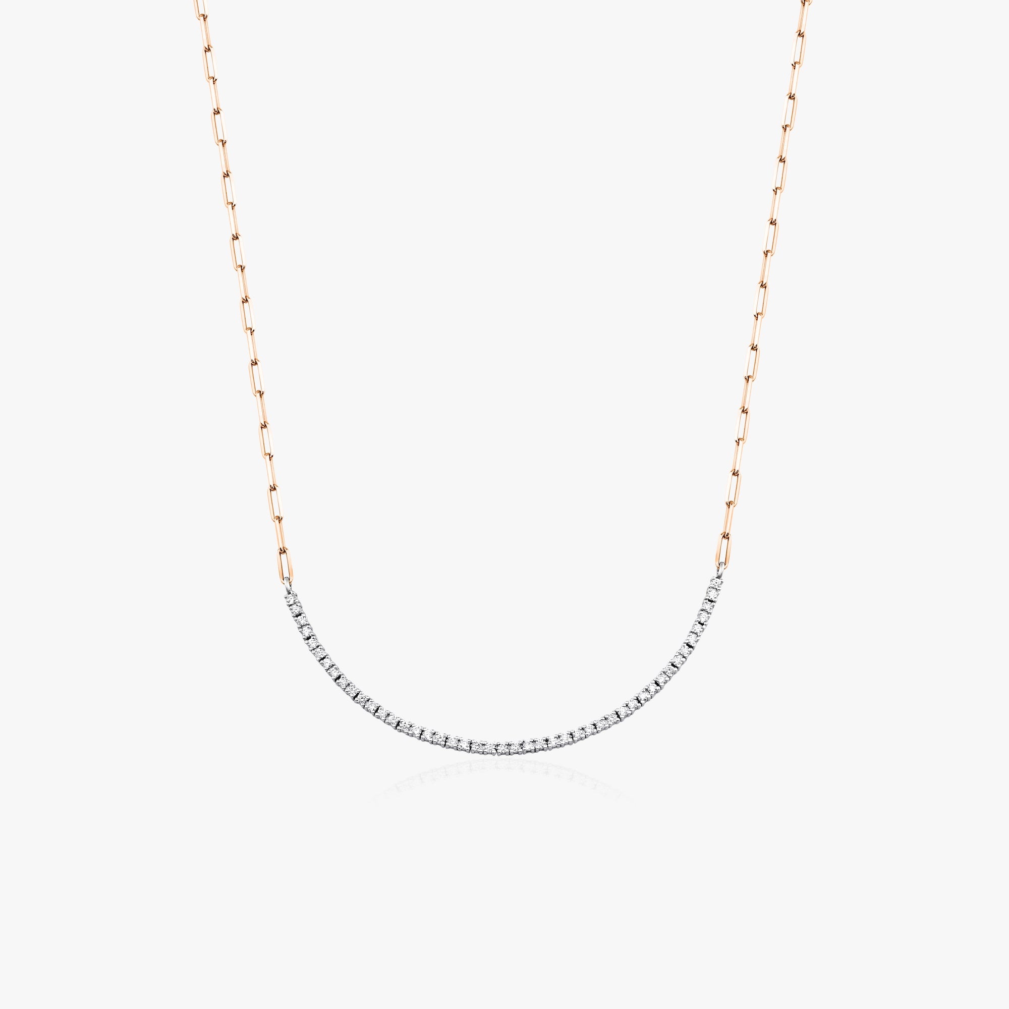 Modern Diamond Necklace With Paperclip Chain