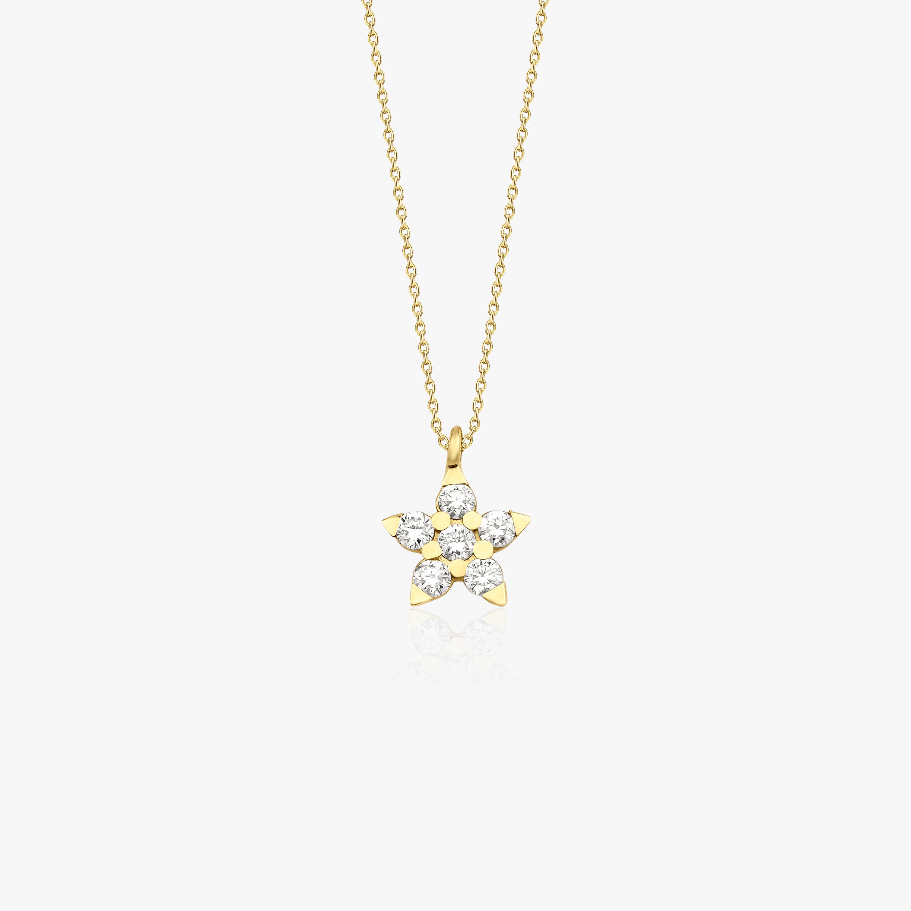 Mini Diamond Star Necklace Available in 14K and 18K Gold