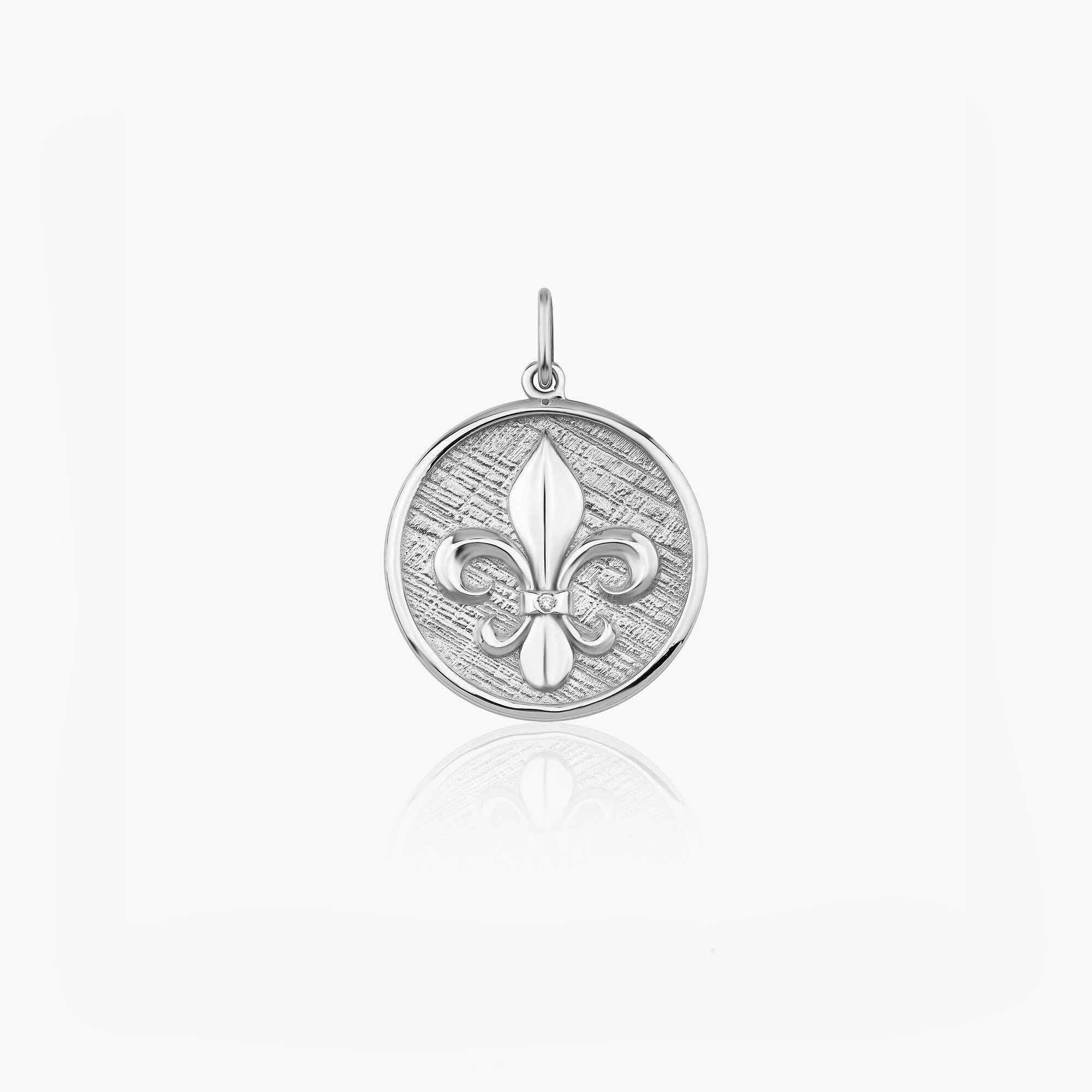 Diamond Fleur De Lis Medallion