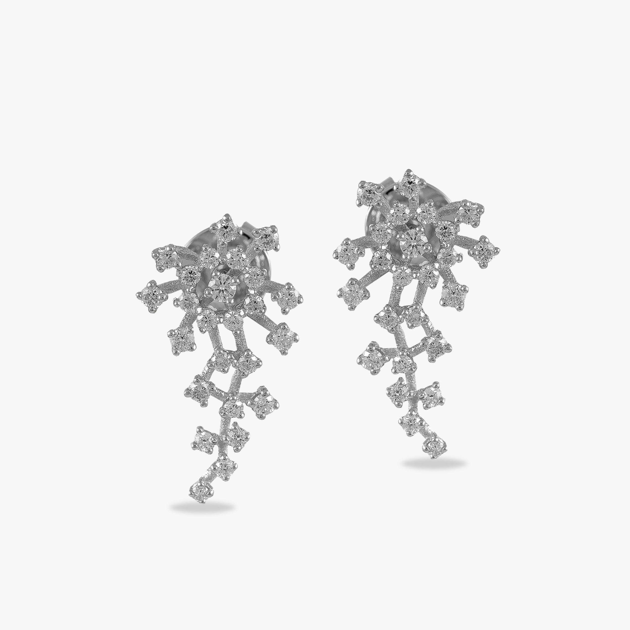 Diamond Comet Earrings in 14K Gold