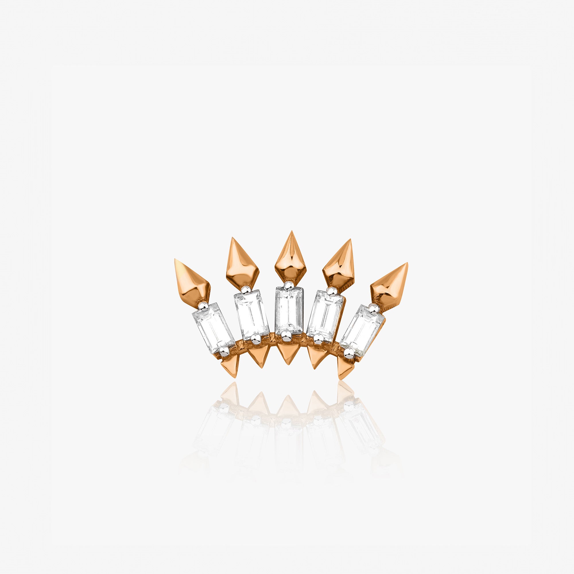 Single Diamond Spike Stud Available in 14K Gold and 18K Gold