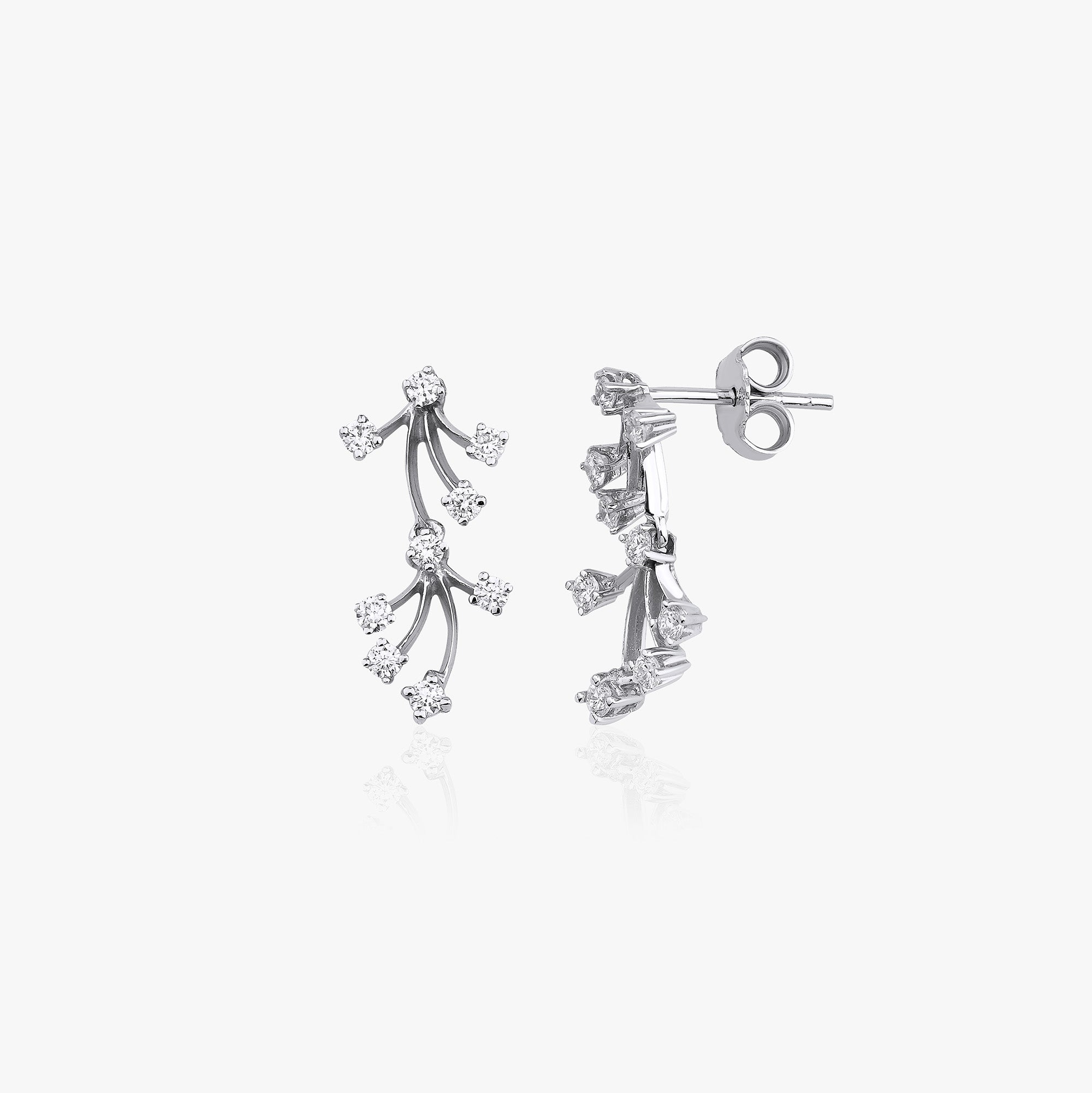 Diamond Eternal Branch Earrings Available in 14K and 18K Gold