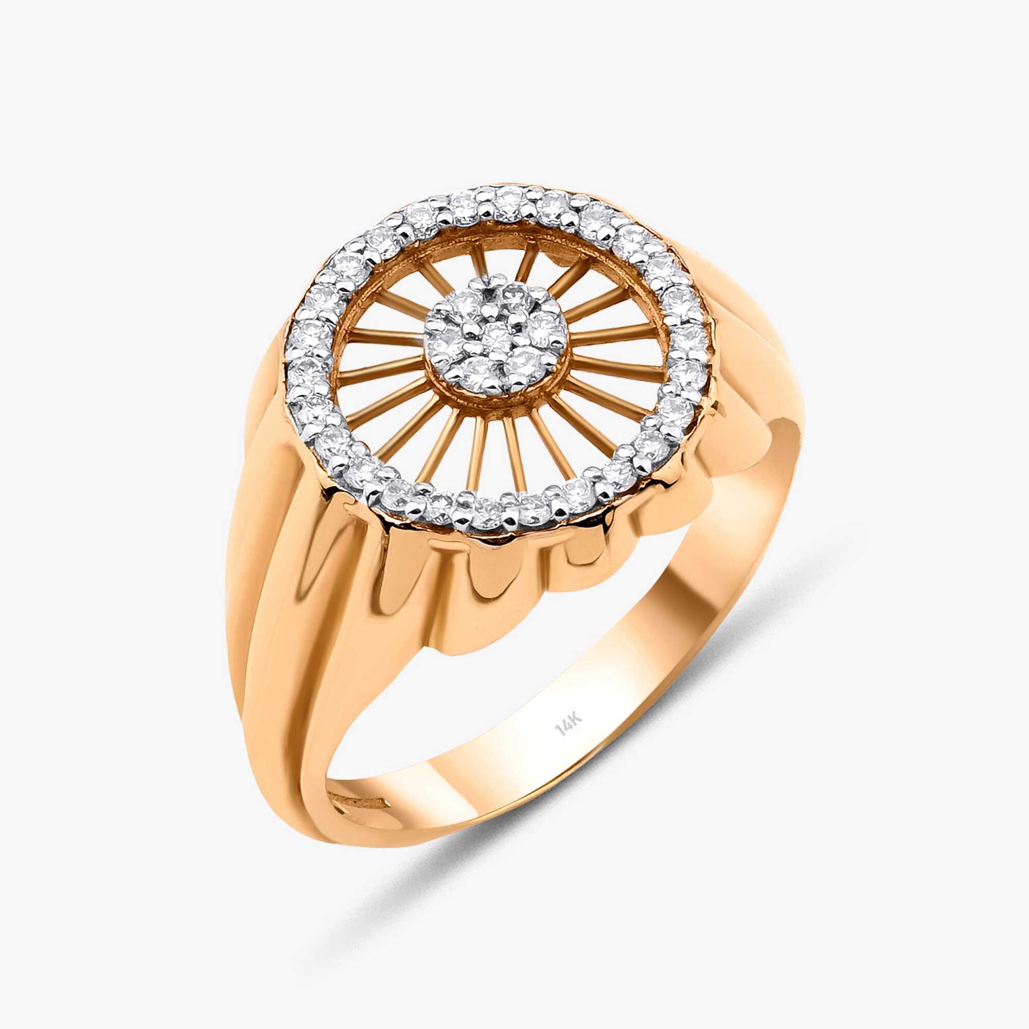 Diamond Sun Ring in 14K Gold