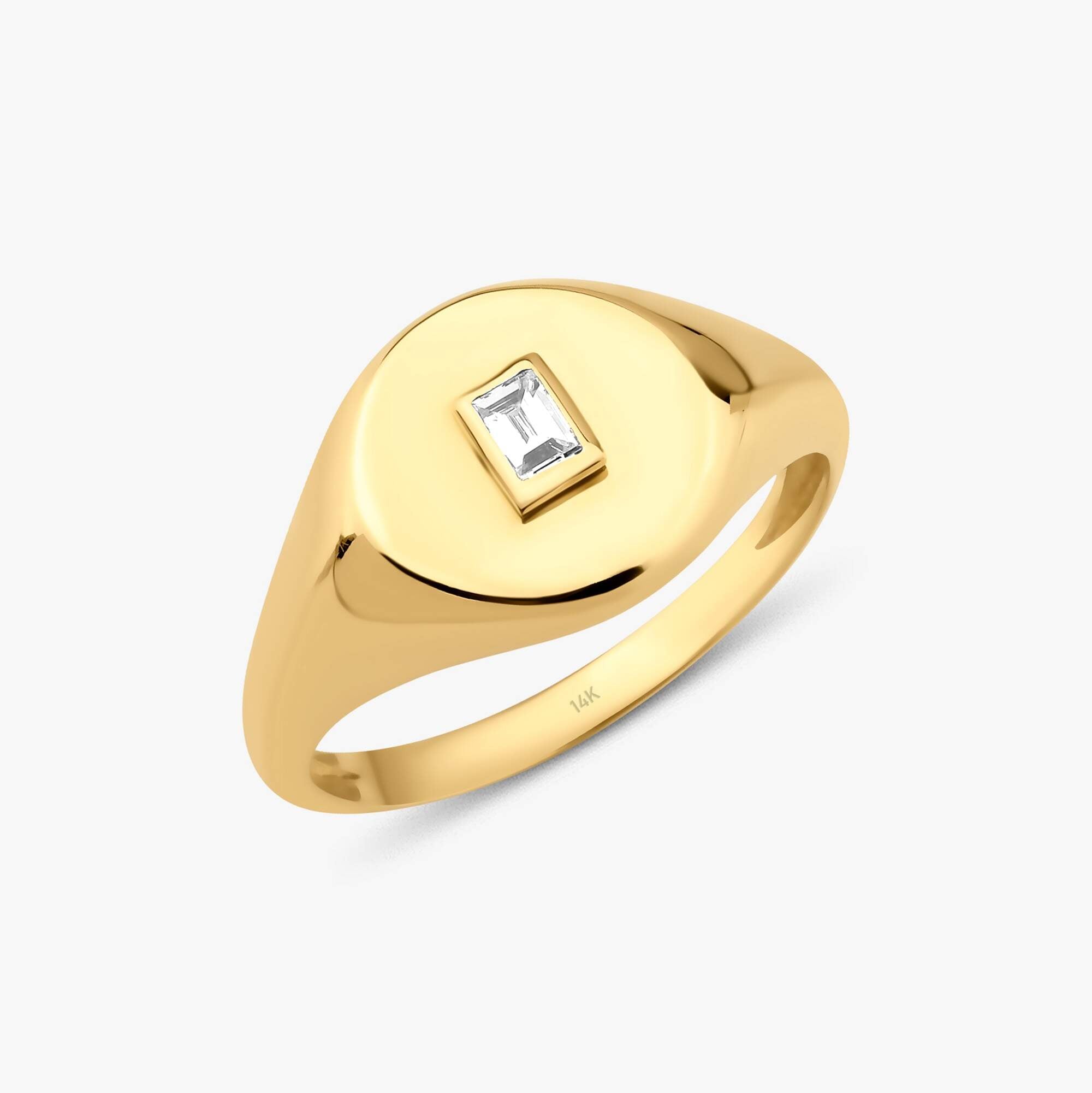 Minimal Baguette Diamond Ring in 14K Gold