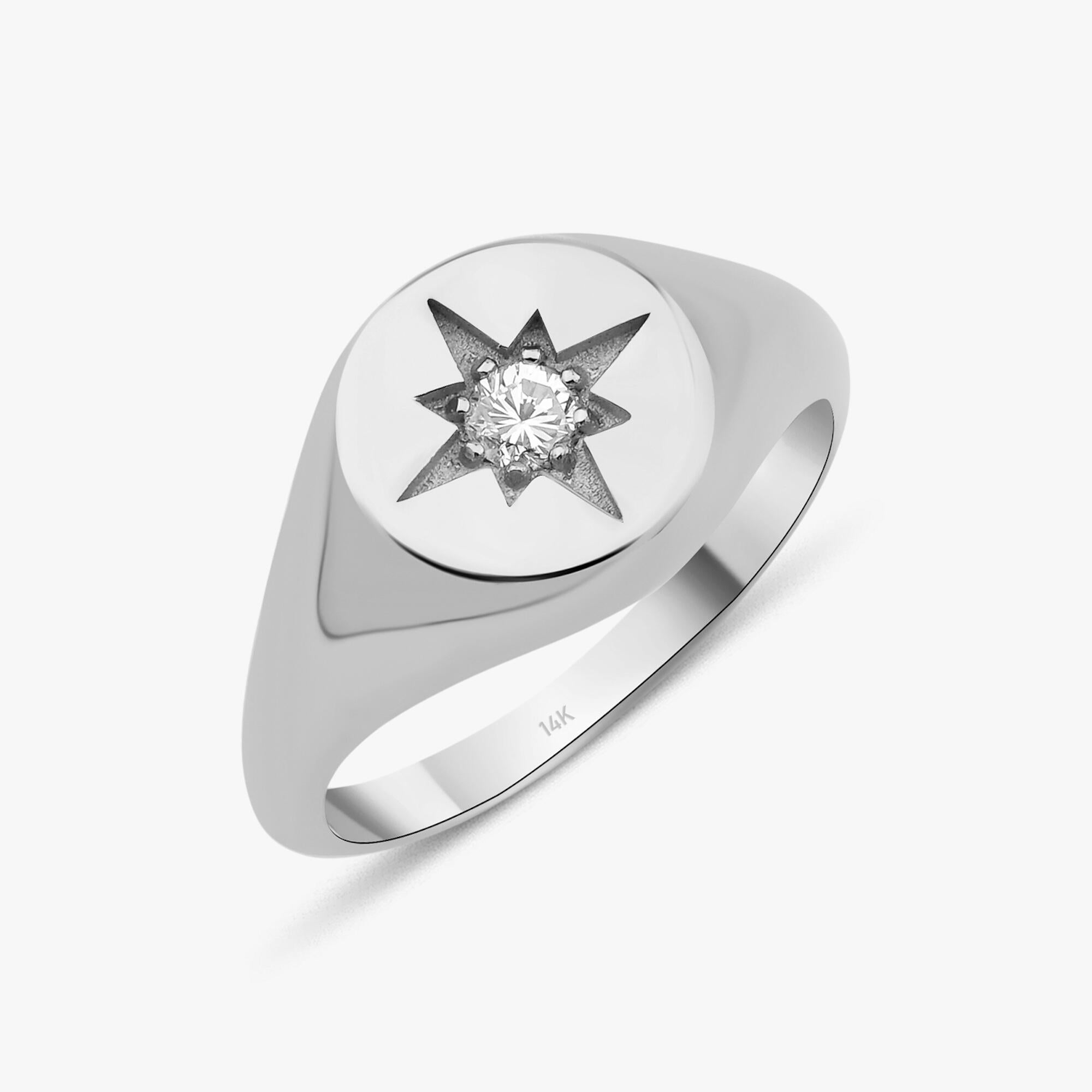 Diamond North Star Ring in 14K Gold