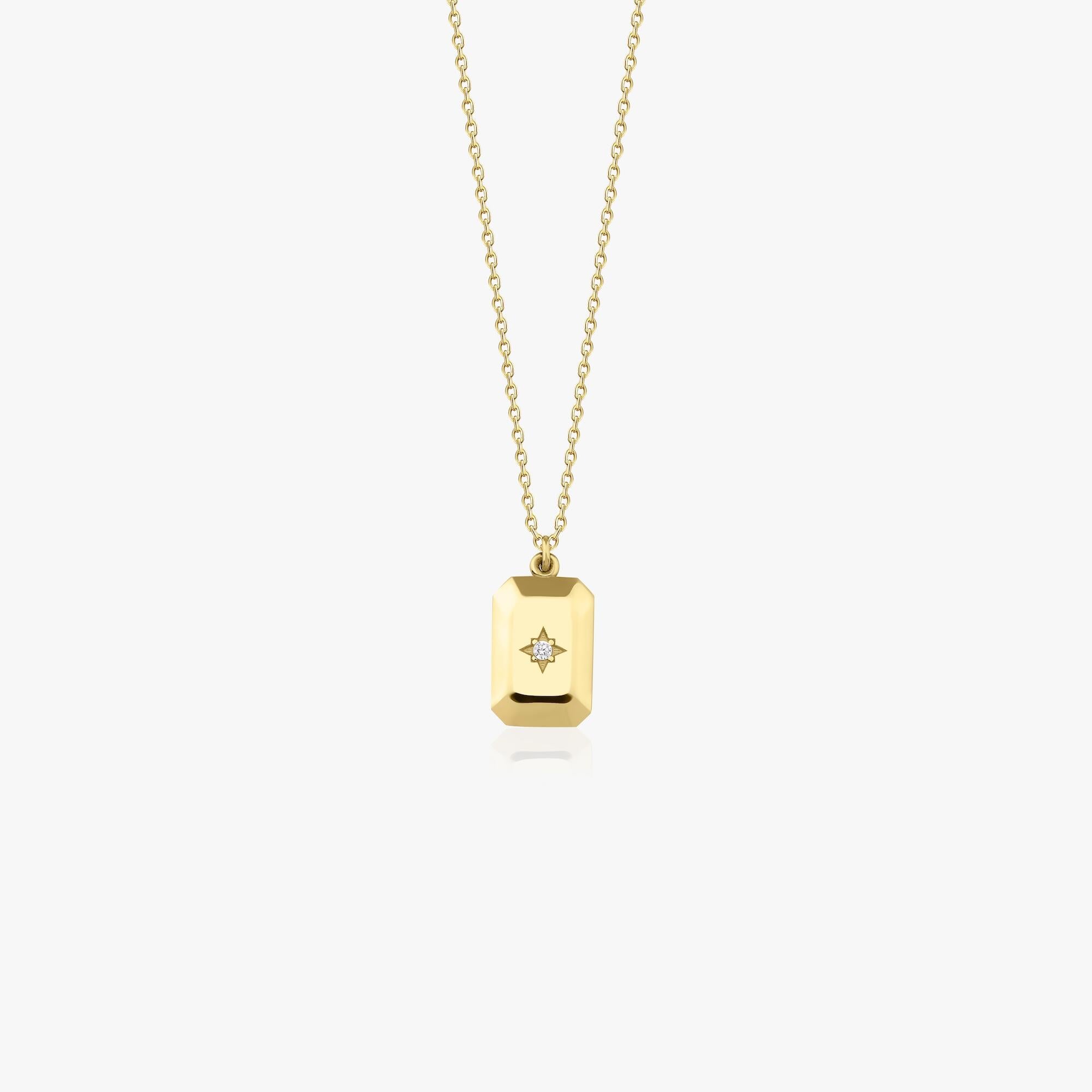 Diamond North Star Pendant Necklace in 14K Gold