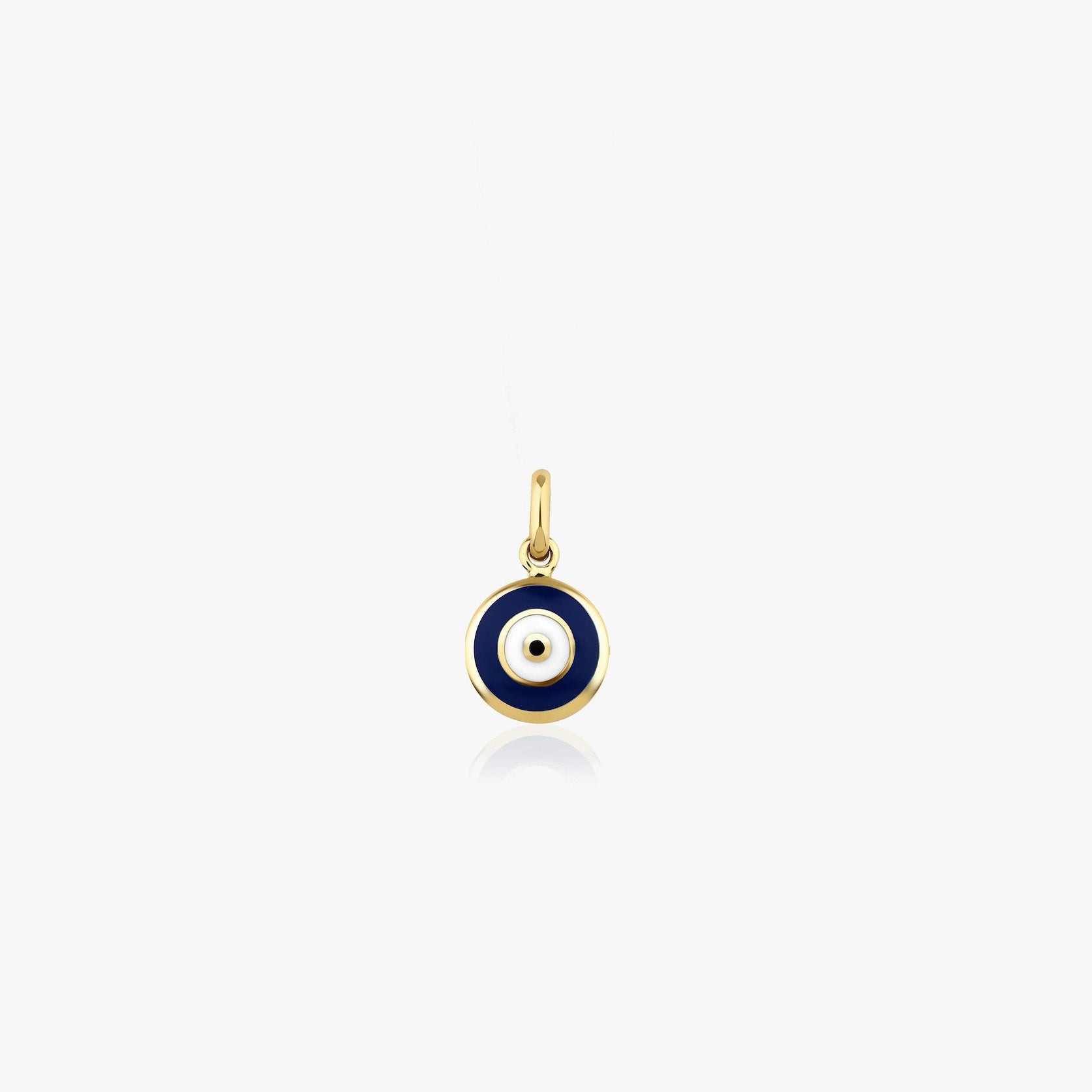 Dark Blue Evil Eye Charm in 14K Gold