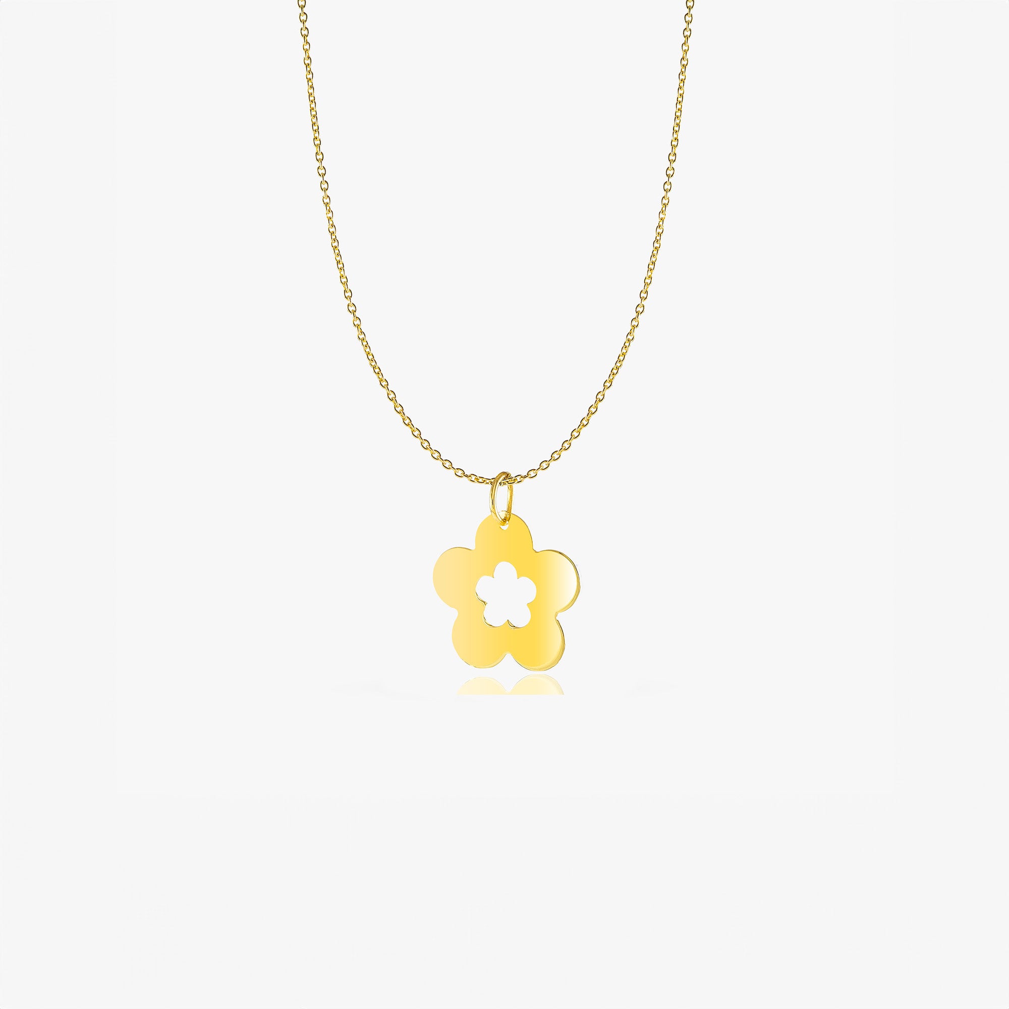 Flower Necklace in 14K Gold