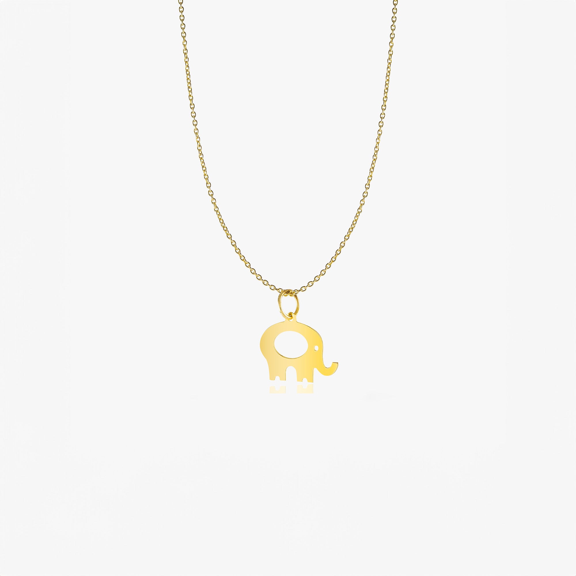 Minimal Elephant Necklace in 14K Gold