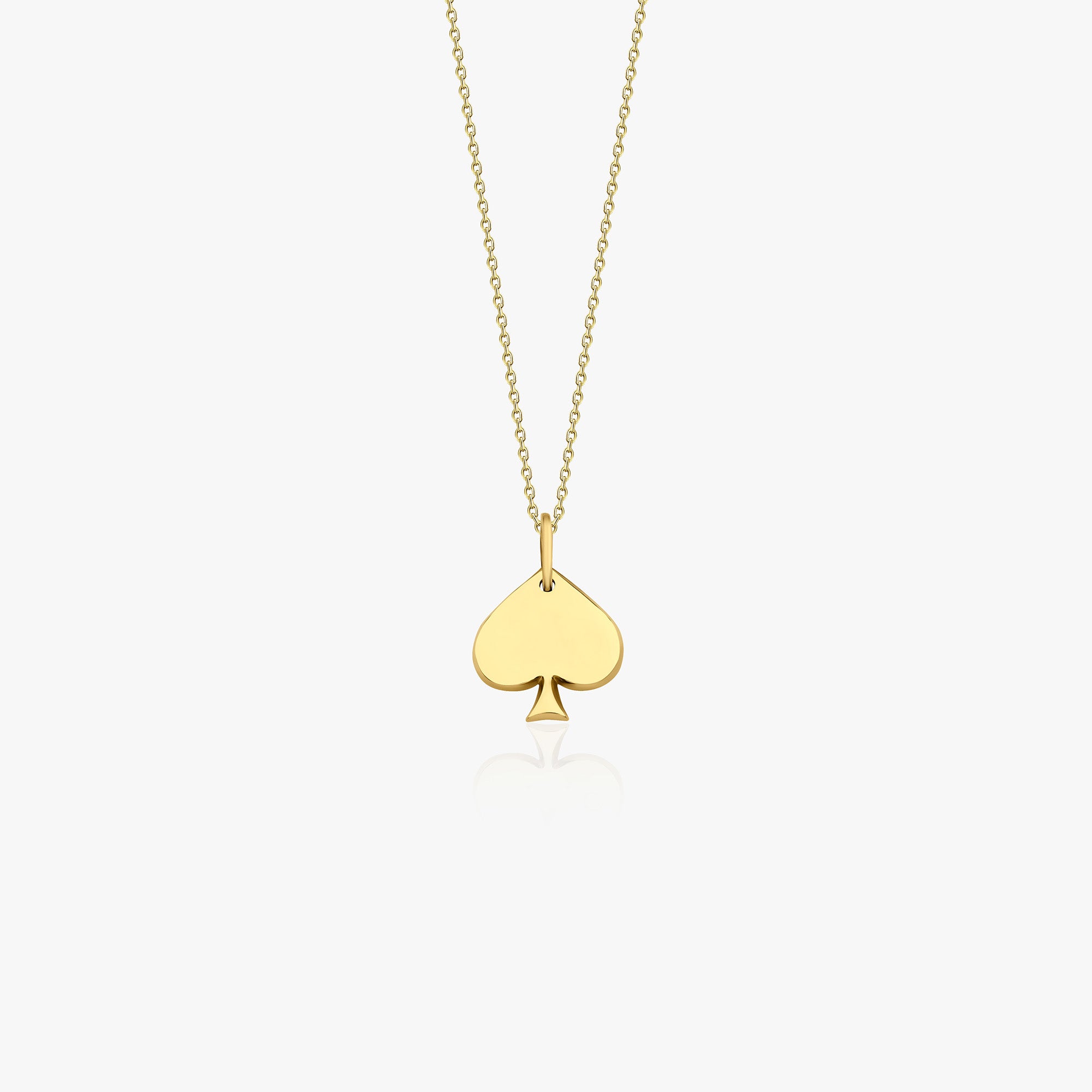 Ace Of Spades Pendant Necklace in 14K Gold