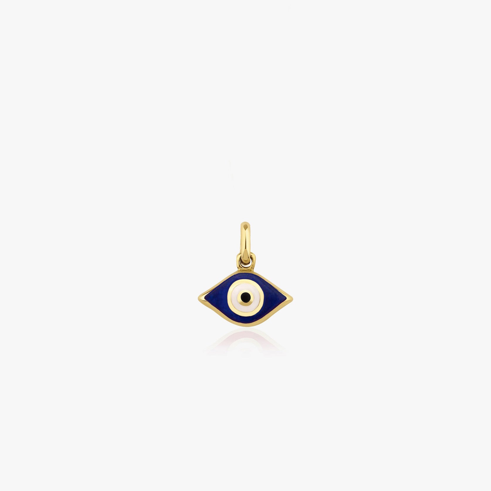 Navy Blue Greek Eye Charm in 14K Gold