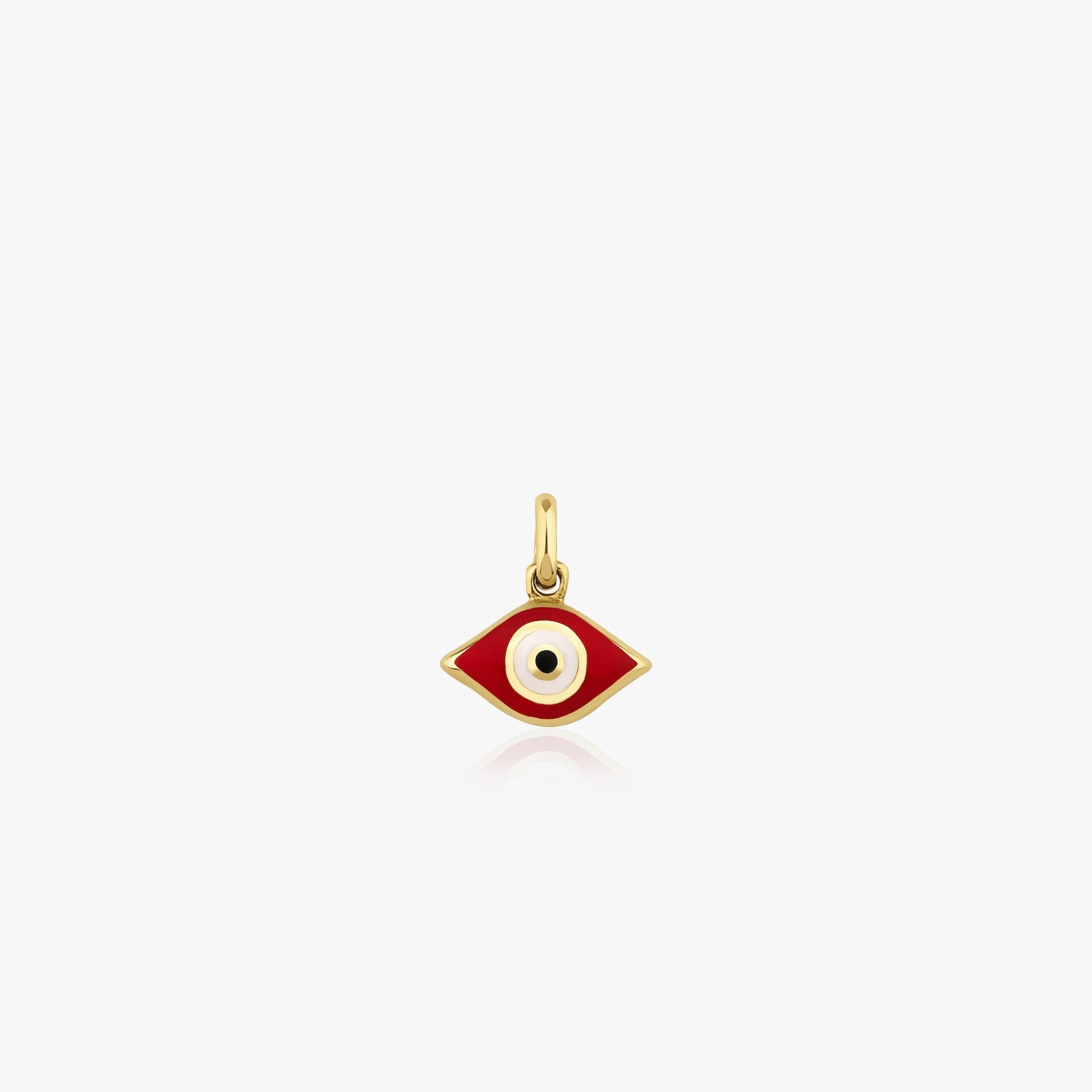 Red Greek Eye Charm in 14K Gold