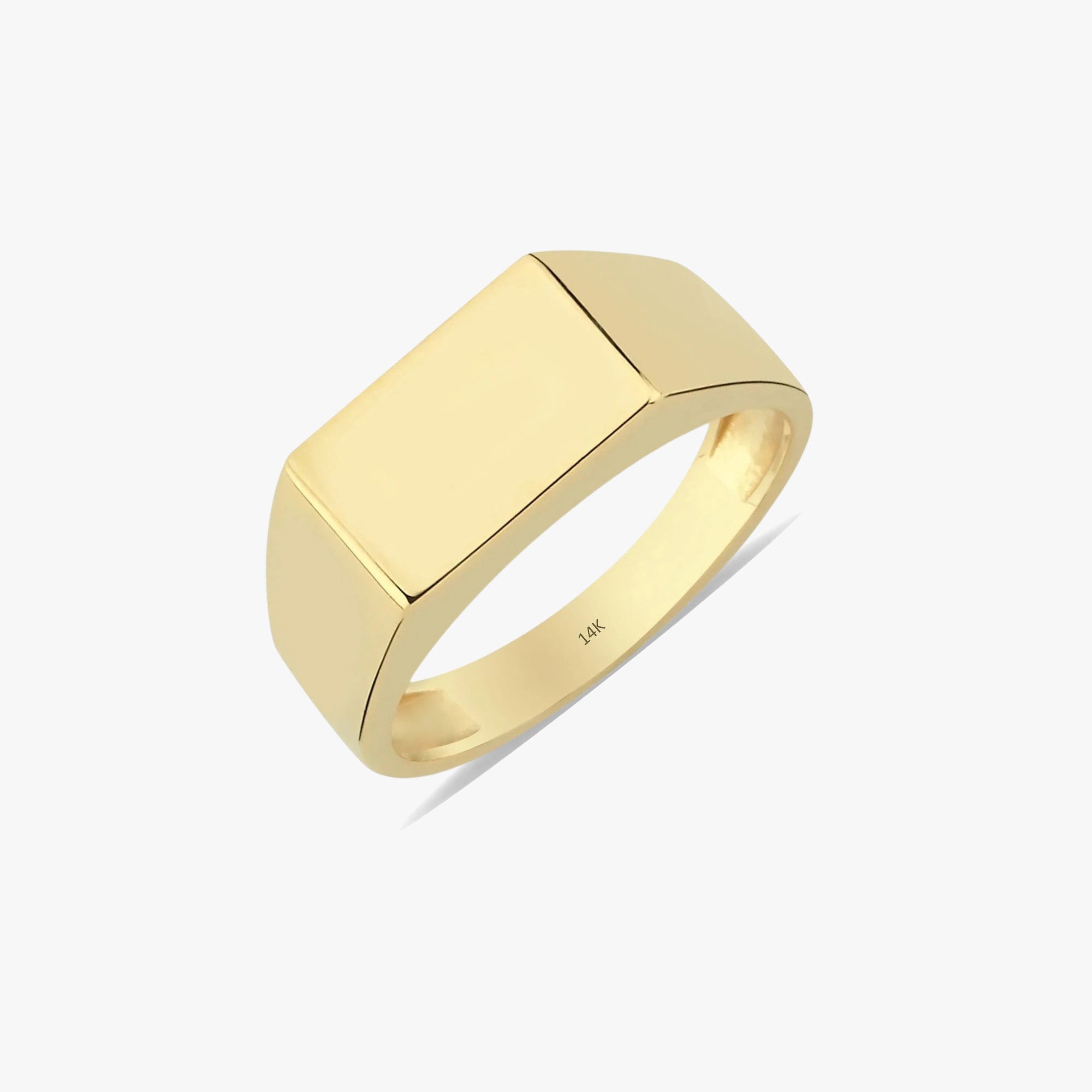 Rectangle Pinky Signet Ring in 14K Gold