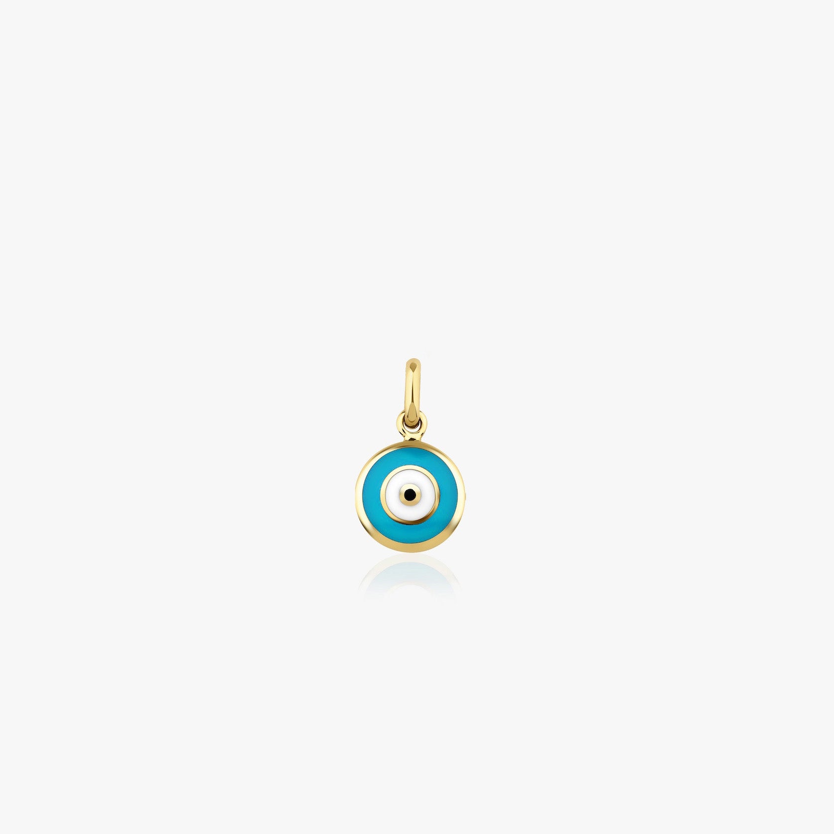 Turquoise Evil Eye Charm in 14K Gold