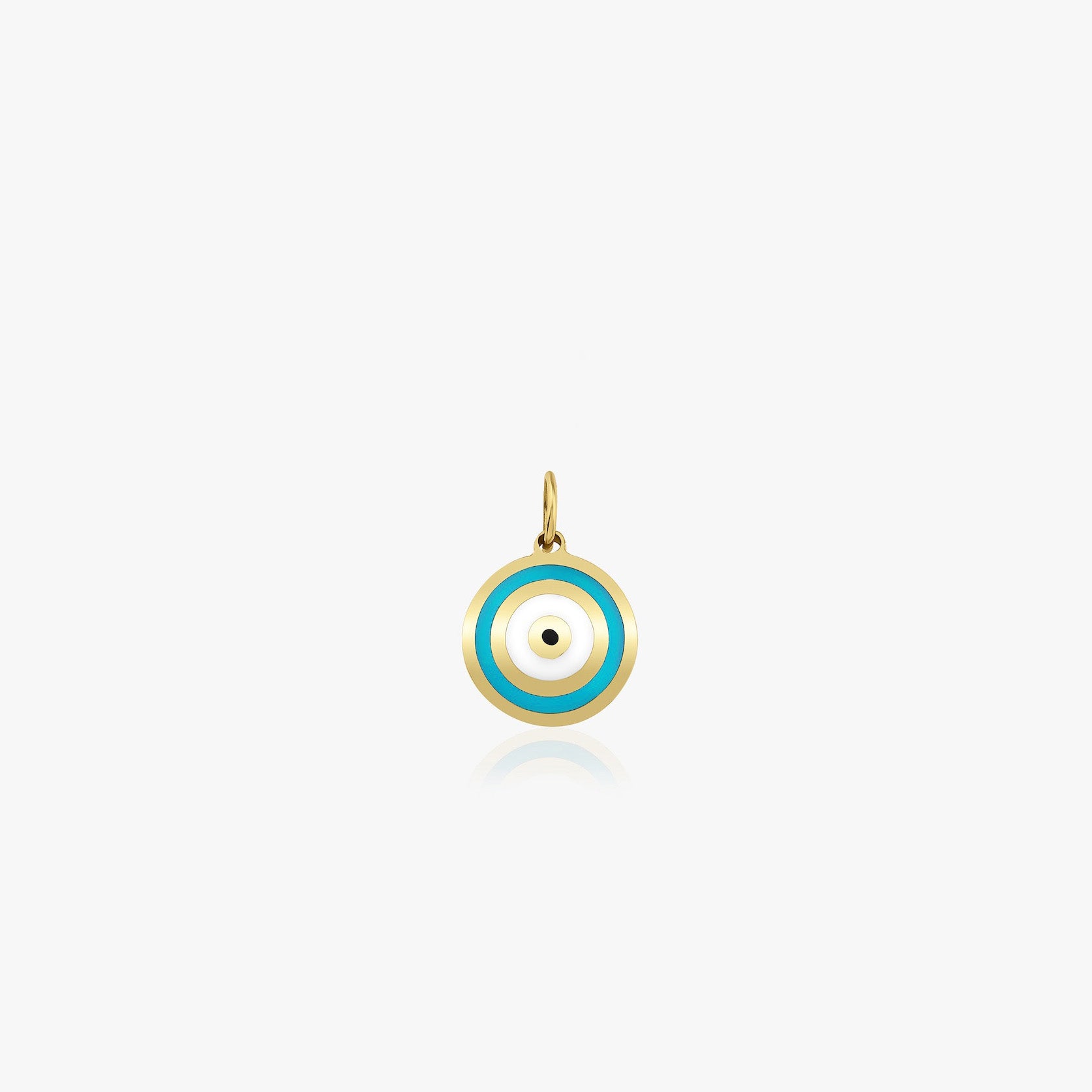 Ocean Blue Evil Eye Charm in 14K Gold