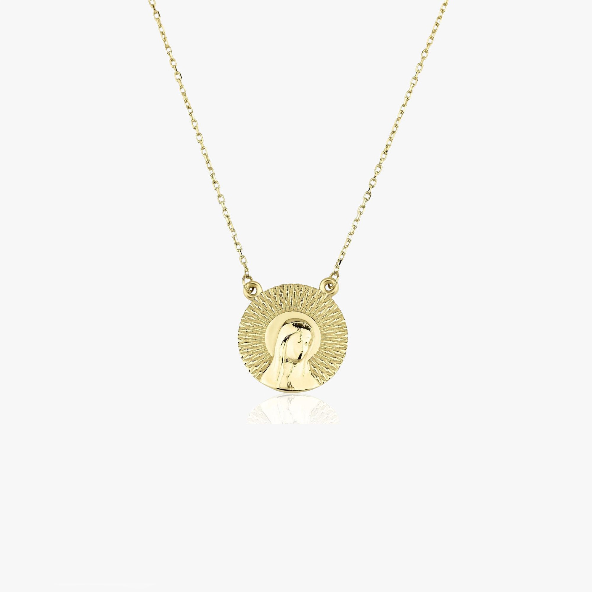 Virgin Mary Necklace in 14K Gold