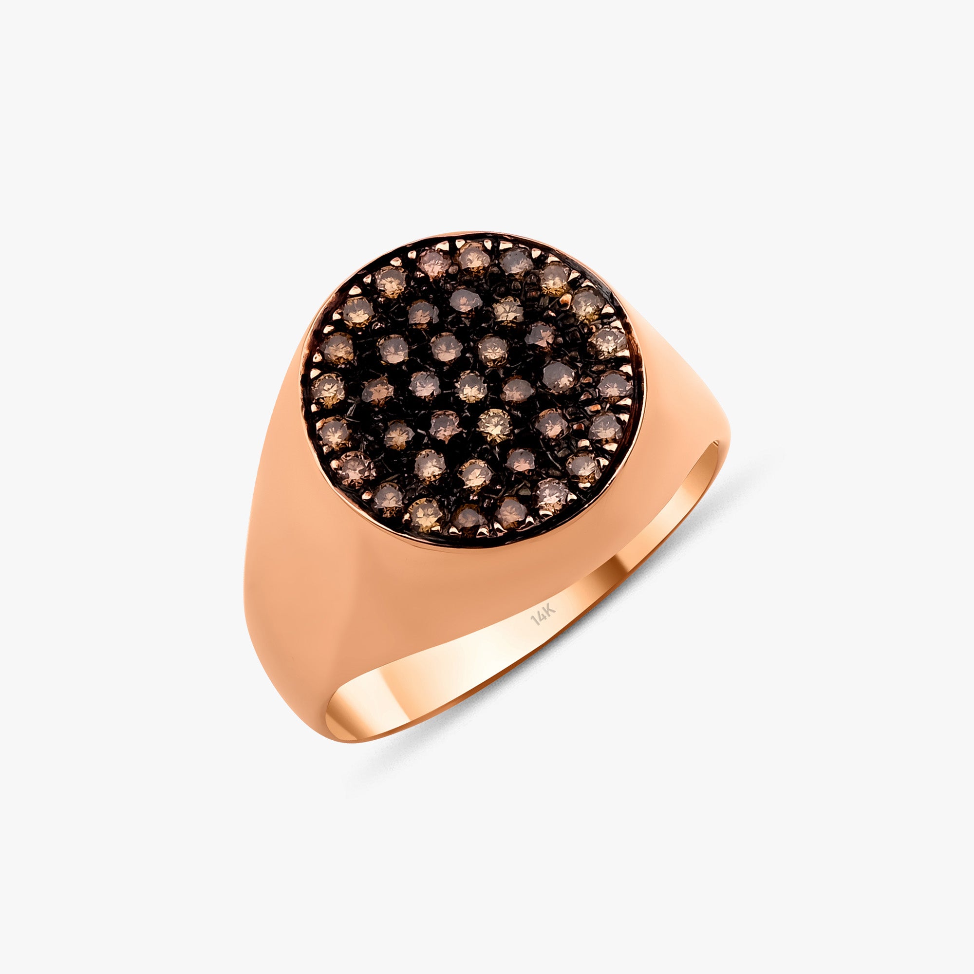 Chocolate Diamond Signet Ring in 14K Gold