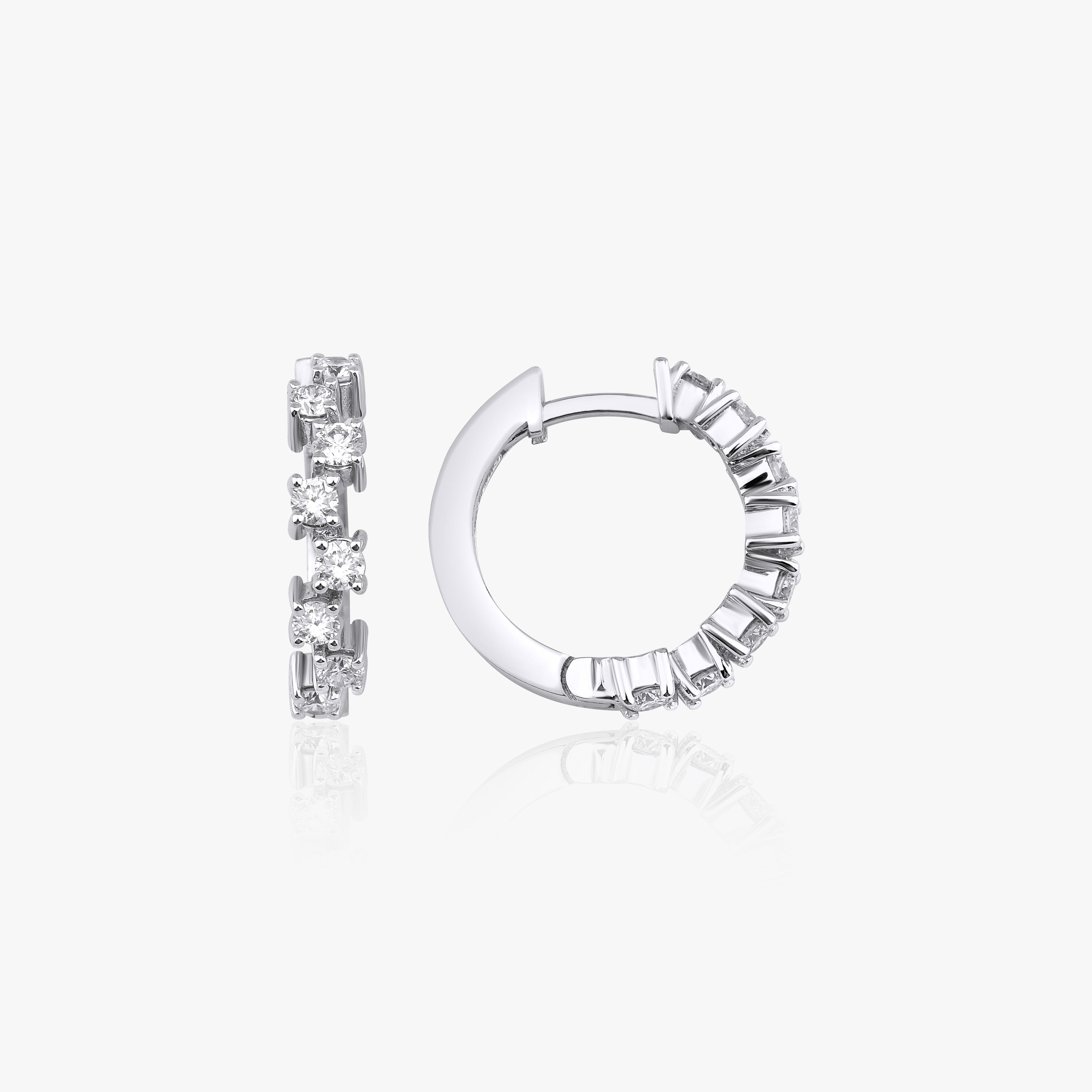 Diamond Hoop Earrings Available in 14K and 18K Gold