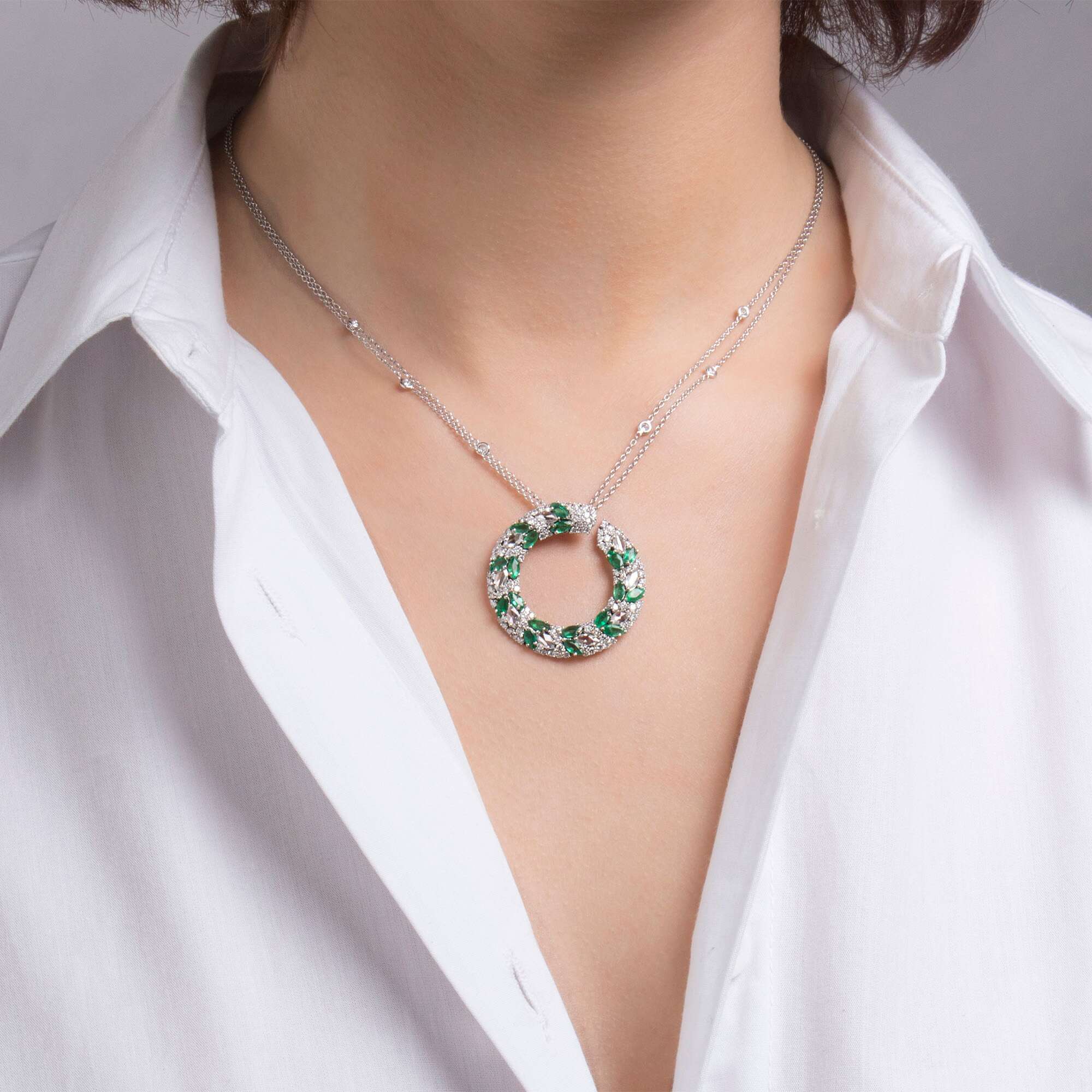 Eternal Emerald and Diamond Necklace