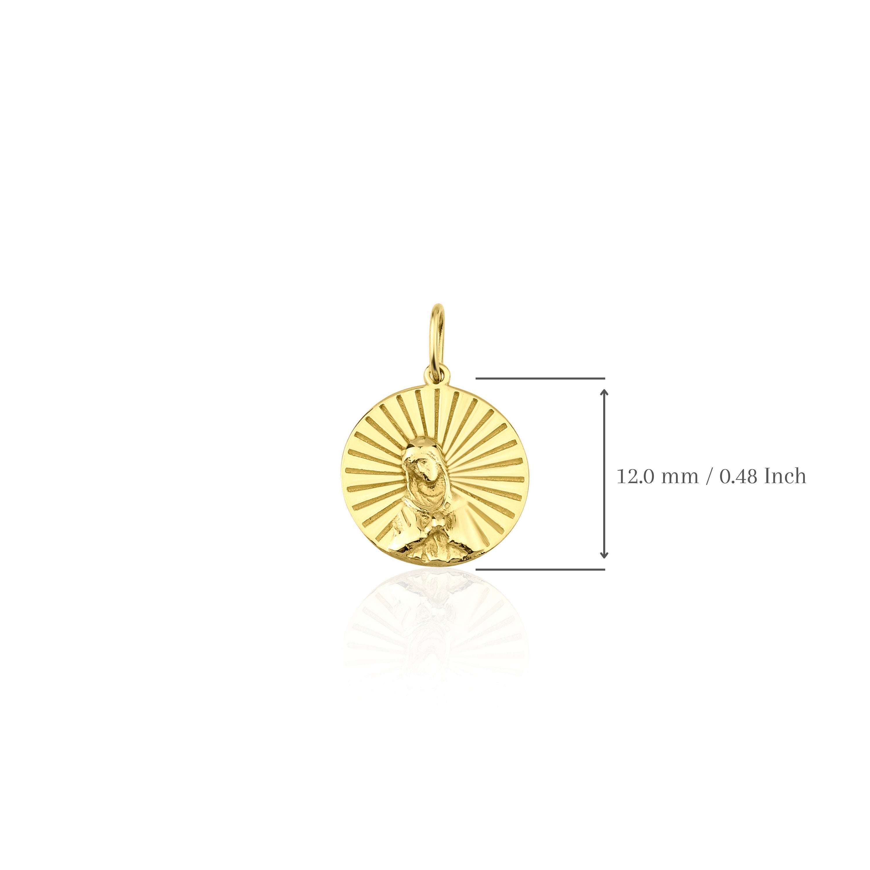 Virgin Mary Charm in 14K Gold