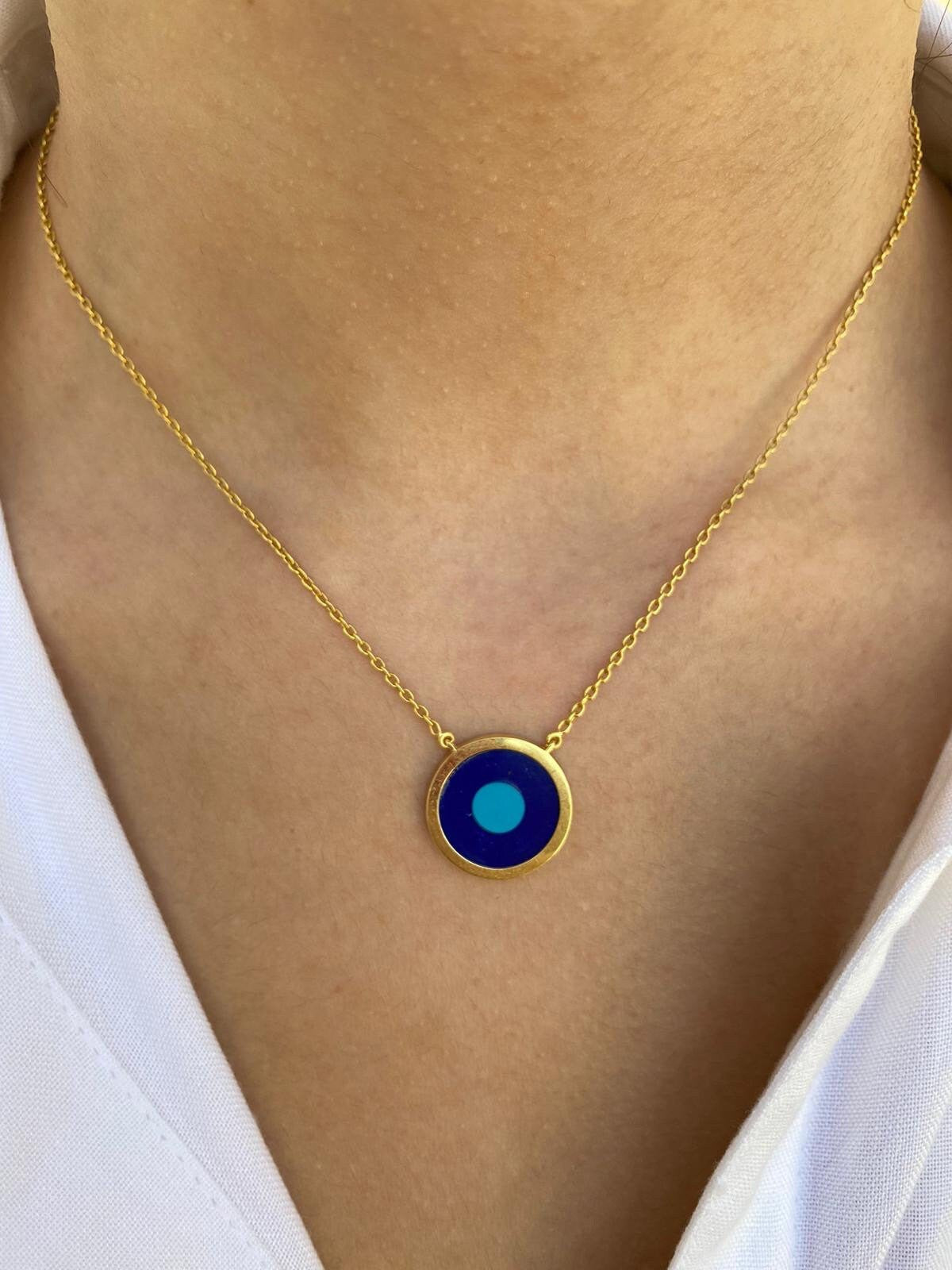 Evil Eye Necklace In 14K Gold